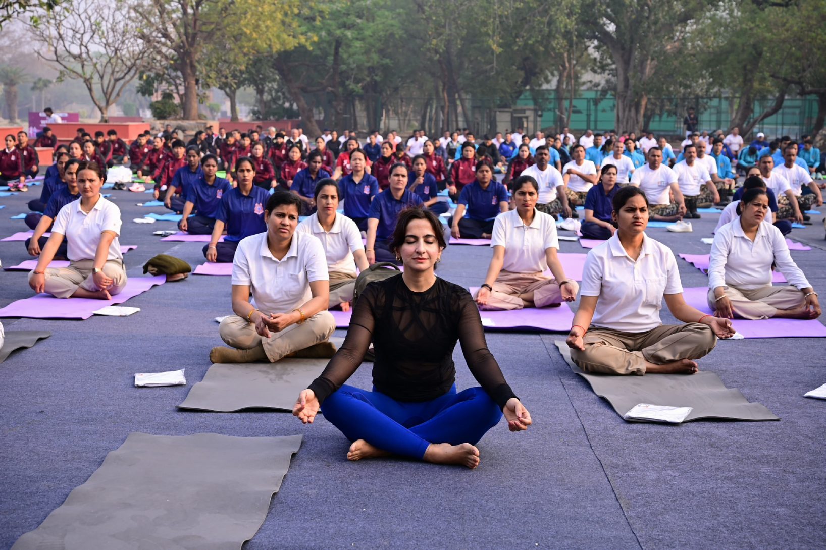 Group yoga session